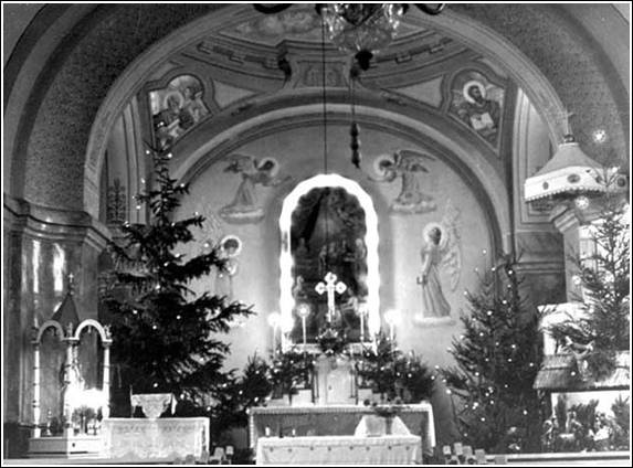 Karácsony a római katolikus templomban, 1940 körül